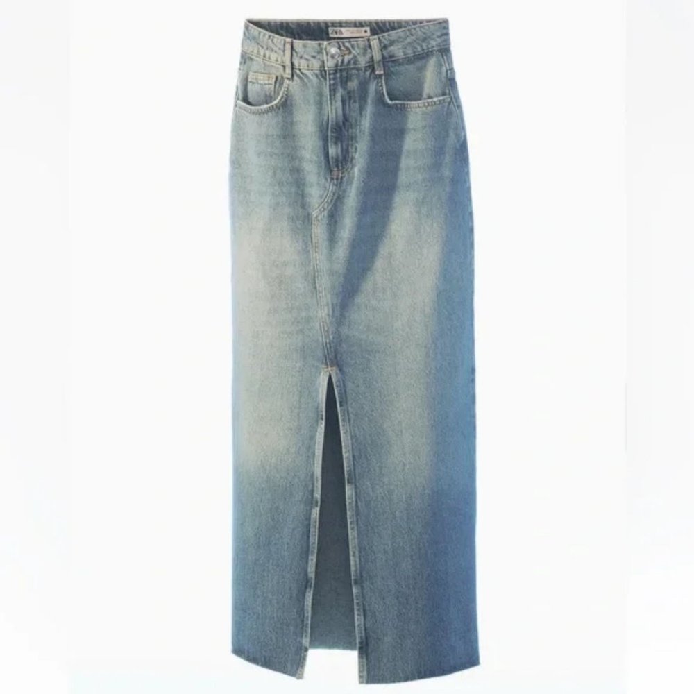 ZARA DENIM SKIRT Z1975 - Picture 4 of 6